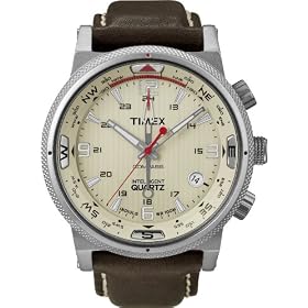 Timex - T2N725AU - Intelligent Quartz - Montre Homme - Quartz Analogique - Cadran Blanc - Bracelet Cuir Brun