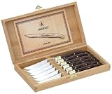 Kitchen Craft LAG268035 Laguiole Set of Six Steak Knives in a Wooden Box