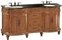 Chelsea Double Sink Cabinet, BLACK GRANITE, ANTIQUE OAK