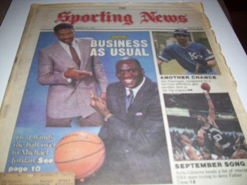 Michael Jordan & Dr. J March 23rd, 1987 Sporting News Collectible Newspaper