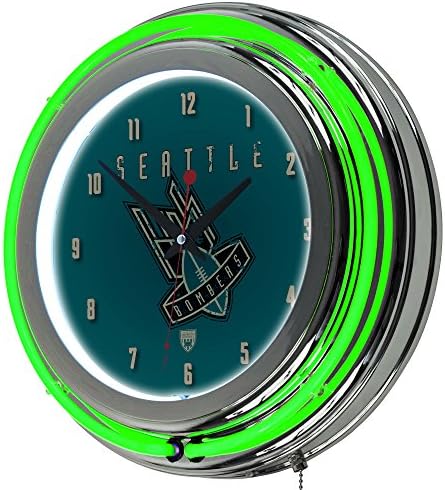 VAF Seattle Bombers Chrome Double Ring Neon Clock