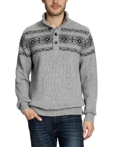 TOM TAILOR Herren Pullover 30148840010/scandinavian troyer, Gr. 44/46 (S), Grau (2505) Preisvergleich