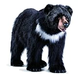 Hansa Ride-On Black Bear Stuffed Plush Animal