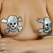 Sexy Skull and Crossbones Sequin Pasties Goth Lingerie Gothic Biker
