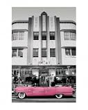 Posters: Cars Poster Art Print - Pink Cadillac, Marlin Hotel, Miami Beach, Florida (20 x 16 inches)