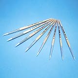 Kit's Inventive - Detail To Medium Pointed-Round Paintbrushes - Set Of 8 [ Synthetic Bristles ] For Small Art Projects Or Multipurpose Decorating