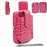 Croco Cellphone ipod iphone holder wallet hot pink
