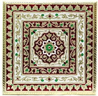 Meenakari Hand made Wooden Chowki Floral Design All Purpose By Indian Artisans Wooden Sculpture By Craftelephant