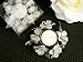 Set of 24 Beautiful Frosted White Glass Flower Candle Holders