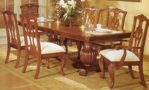 Giovani Double Pedestal Table Side/Arm Chair