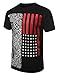 URBANCREWS Mens Hipster Hip Hop Paisley USA Flag T-Shirt Black Large