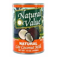 Natural Value Coconut Milk Lite, 14 Ounce Cans (Pack of 12)