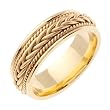 18K Handmade Gold Braided Comfort Fit Wedding Band Width 7.0mm - Size: 5-13