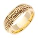 18K Handmade Gold Braided Comfort Fit Wedding Band Width 7.0mm - Size: 5-13