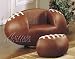 2pc Kid's Football Swivel Chair and Ottoman Set