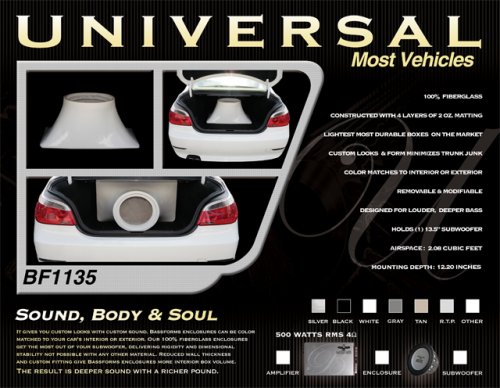 BassForms BF1135 Universal 1-Inch - 13.5-Inch Sealed Enclosure