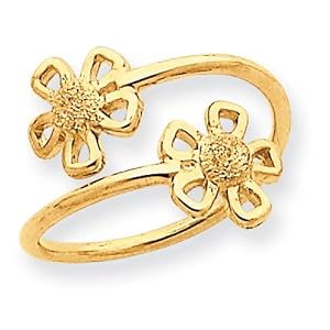 14k Flower Toe Ring by Jewelry Adviser