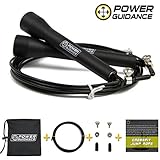 SKIPPING ROPE - BY POWER GUIDANCE - Ultra Fast Speed Cable - For WOD, Crsosfit & Boxing Training - Comes with A FREE Extra Cable - Lifetime Warranty!
