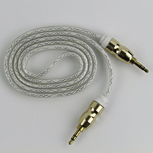 High-quality Audio Cable Line 3.5mm male to male AUX with Copper Head Transparent Rubber 2PC for Beats Headphone,iPods,iPhones,iPads,Samsaung,Smartphone,Mp3,Tablet,NoteBook,HomeStereos(3.3Ft-White)