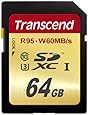 Transcend 64 GB High Speed 10 UHS-3 Flash Memory Card 95/60 MB/s (TS64GSDU3)