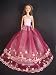 Maroon and Pink Gown Complete with Shawl Made to Fit the Barbie Doll