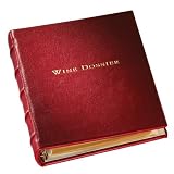 Wine Dossier, Genuine Calfskin Leather, Tabbed Pages, Garnet