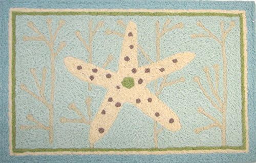 JellyBean Starfish on Spa Blue Big Bean Area Rug