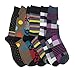 Funky Socks Mens Colored Socks with Patterns, 6 Pack, Sock Sizes 10-13,47754,47505,47522.