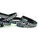 SERENITY PRAYER SILICONE BRACELETS, BULK 10-PACK - Unisex Black w/ Teal & White Print - Serenity Prayer Silicone Rubber Bracelet Wristbands for Men Women Adults
