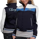 San Diego Chargers Ladies Navy Blue Bonded Softshell Full Zip Jacket (Medium)