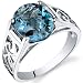 Checkerboard Cut 2.75 carats London Blue Topaz Solitiare Ring in Sterling Silver Available in Sizes 5 thru 9