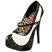 Bordello By Pleaser Women's Teeze-02 Platform Pump,Black/White Patent,7 M US