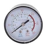 uxcell　空気圧ゲージ　エア圧力計　空気圧ゲージダイヤル　ラウンド　0-12 kg/cm2　13mmのスレッド直径