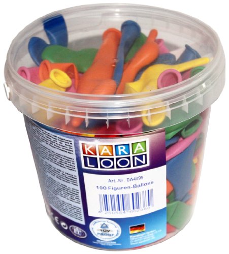 Karaloon DA4099 - 100 Figurenballons im Eimer 30-40 cm, sortiert Preisvergleich