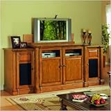 Alexandria Three Piece TV Stand Set in Rich Oak