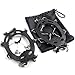 2x Black No Silp Ice Cleat Shoe Boot Tread Grips Traction Crampon Chain Winter Sport Snow w/ Pouch Carabiner