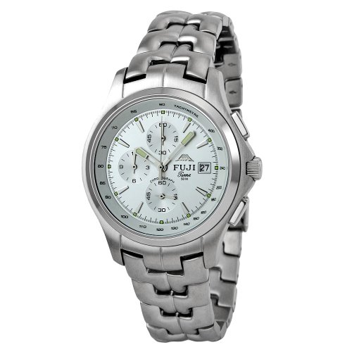 Fujitime Men's M2135-E ''Kannoji Series'' Silver Chronograph Stainless Steel Watch