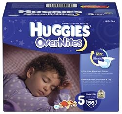 Huggies Overnites Diapers, Size 5, Big Pack, 56 Count