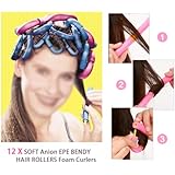 Gleader 12 LARGE BENDY TWIST SAFE HAIR HAIRDRESSING ROLLERS FOAM CURLERS