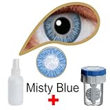 MesmerEyez Naturalz Misty Blue Coloured Disposable Contact Lenses Lens 1 Month Very High Quality