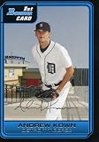 2006 Bowman Prospects B40 Andrew Kown (Baseball Cards) Detroit Tigers (XRC - Extended Rookie Card)