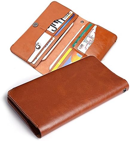TANZHI Multi-purpose Leather Clutch Smartphone Handbags Lady or Gentleman Business Style Magnetism with Inner Wallets Slots Bag, Card Flip Holder Cellphone Case Cover Fit iPhone, Samsung Galaxy, Sony or Under 6.0" inch Cellphones (Brown)