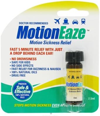 New - Motioneaze Motion Sickness Relief - Case of 6 - 2.5 ml
