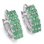 2.40 Carat Genuine Emerald Round Earrings With Luscious Rhodium Polish