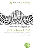 1924 Indianapolis 500: Indianapolis 500, Indianapolis Motor Speedway, Auto racing, Joe Boyer, Lora L. Corum, Earl Cooper,  James Anthony Murphy