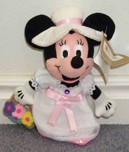 Retired Disney June Birthstone Minnie Mouse 9 Plush Bean Bag Doll Mint with Tags