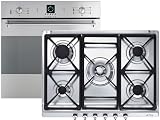 Smeg SCP99X-8 + GT1T + SDR70XG5 SET Pyrolyse Backofen + Gas Kochfeld SCP99X-8+SDR70XG5