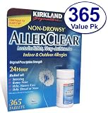Kirkland Signature Non Drowsy Allerclear Loratadine Tablets, Antihistamine, 10mg, 365-Count