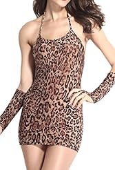 Scoop Neck Backless Spring Summer Winter Polyester/Spandex Leopard Print Checkered Print  Dress