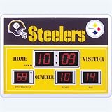 Pittsburgh Steelers Scoreboard Clock Thermometer 14x19 ScoreBoard/Clock/Therm-Pittsburgh Steelers